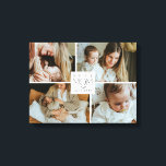 Mejor Mamá del Mundo 4 Regalo de Impresión en Lien<br><div class="desc">Convierte cuatro recuerdos favoritos en una pieza destacada que ella atesorará todos los días. Este lienzo de colaje de 4 fotos personalizadas presenta "La mejor mam</div>