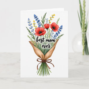 Mejor Mamá del Mundo Tarjeta de Arte Floral