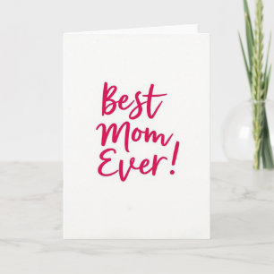 Mejor Mamá del Mundo Tarjeta de Letra Fuchsia