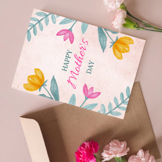 Mejor Mamá del Mundo Tarjeta Floral del Día de la