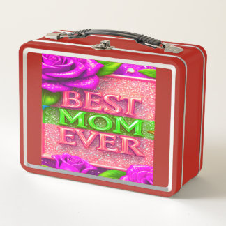 Mejor Mamá Floral Metal Lunchbox | Retro Vintage