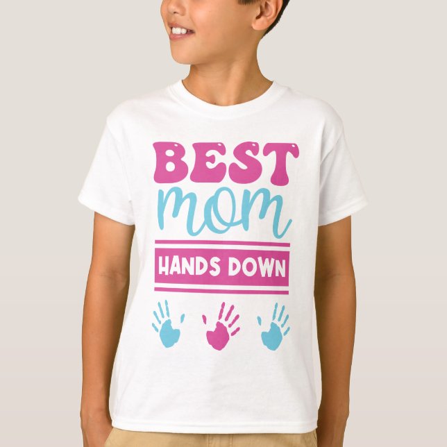 Mejor mamá Manos Abajo - Camiseta para niños (Anverso)