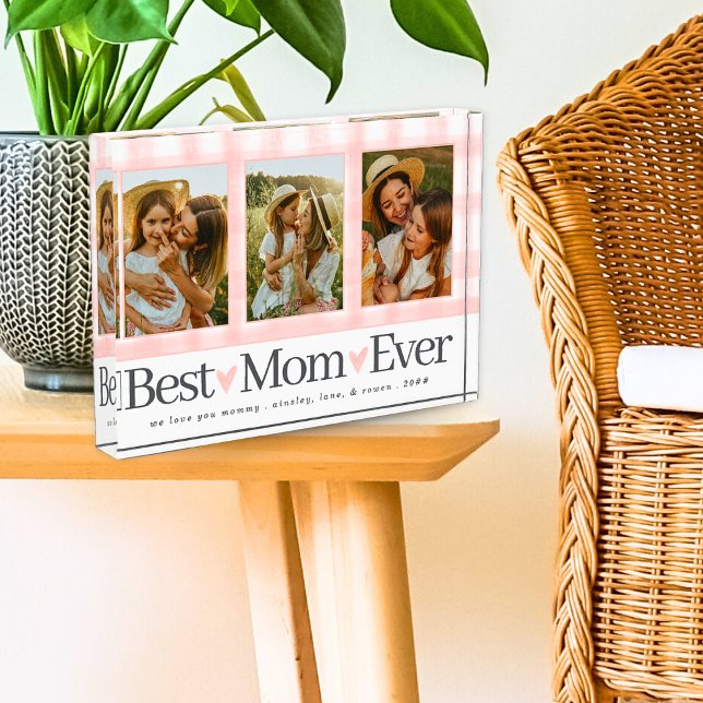 Mejor Mamá Nunca 3 Foto Día de la Madre Gingham He (Subido por el creador)