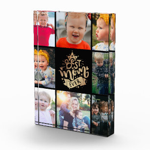 Mejor Mamá Oro Letrero Personalizado Collage Foto 