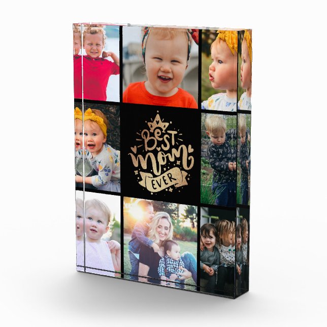 Mejor Mamá Oro Letrero Personalizado Collage Foto  (Derecha)