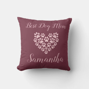 Mejor Mamá Perro Almohada Personalizada Terciopelo