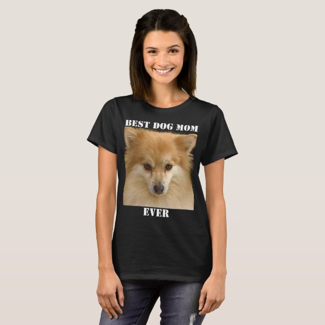 Mejor Mamá Perro Foto Divertida Mascota Camiseta D (Anverso completo)