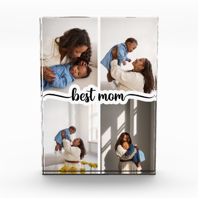 Mejor Mamá Personalizada 4 Collage de fotos (Anverso)