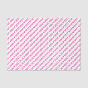 Mejor Mamá Rosa en Papel Tejido Blanco