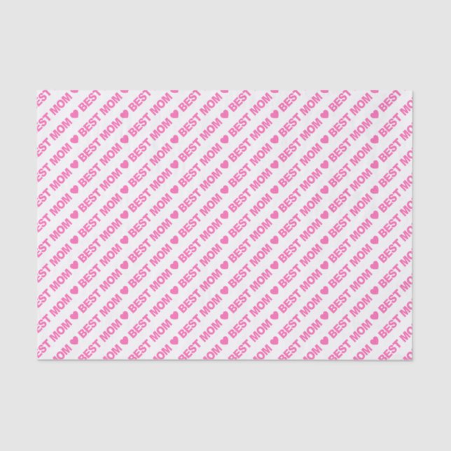 Mejor Mamá Rosa en Papel Tejido Blanco (Anverso)