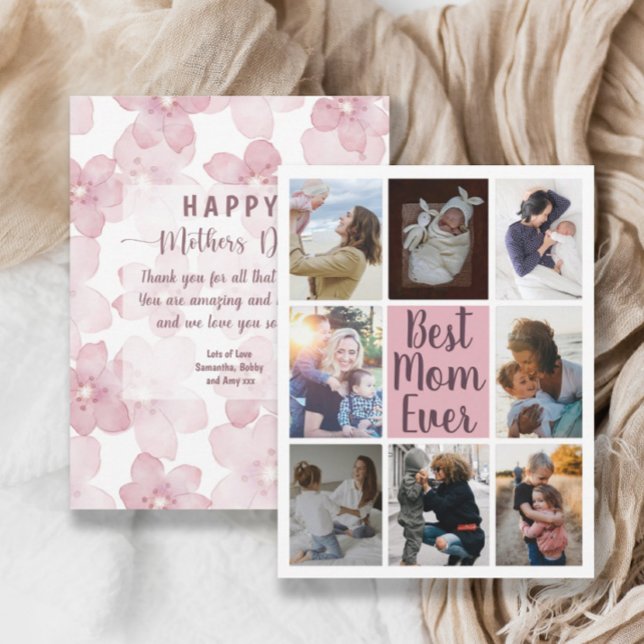 Mejor Mamá Siempre Rubor Pink Photo Floral (Subido por el creador)