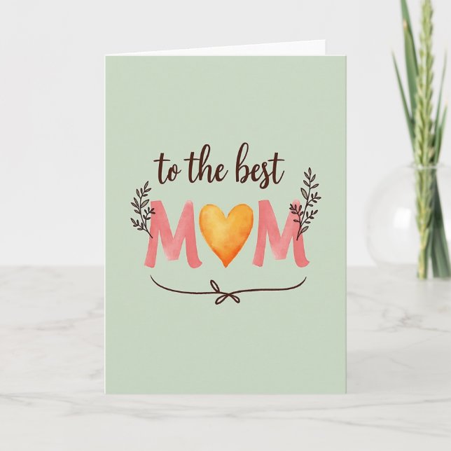 Mejor Mamá Tarjeta Artística Corazón Dorado (Anverso)