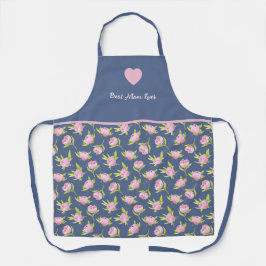 Mejor mamá y estampado de flores. Delantal con est