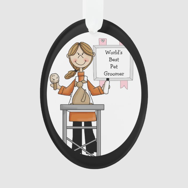 Mejor Mascota Groomer Ornamento acrílico (Anverso)