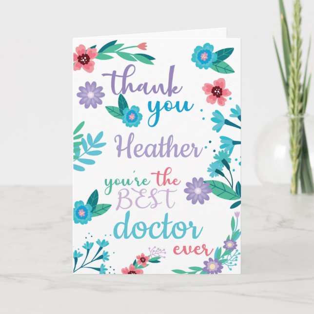 Mejor Médica, tarjeta de agradecimiento (Anverso)