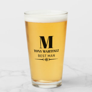 Mejor Monograma Hombre Boda Cerveza Groomsman