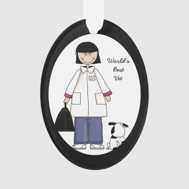 Mejor mujer de adorno acrílico veterinario (Anverso)