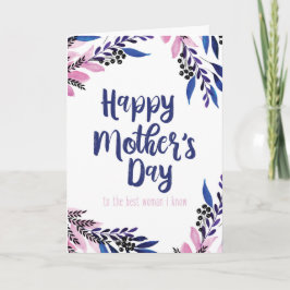 Mejor mujer que conozco Tarjeta del Día de la Madr