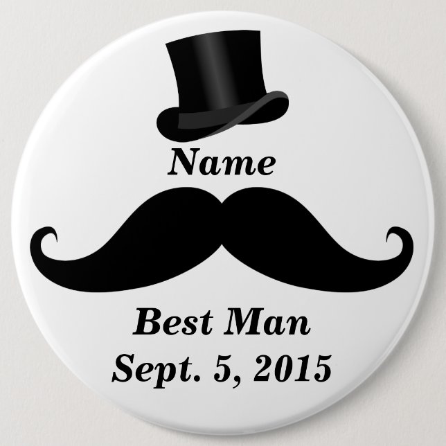 Mejor Mustache de Hombre y Botón Superior de Pin d (Anverso)