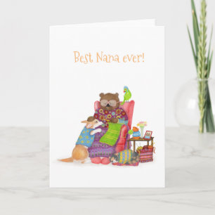 Mejor Nana de todos los tiempos tarjeta con oso y 