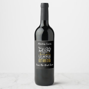 Mejor navidades Jefe etiqueta de vino Personalizad