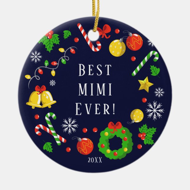 Mejor Ornamento de Navidad de Mimi (Frente)