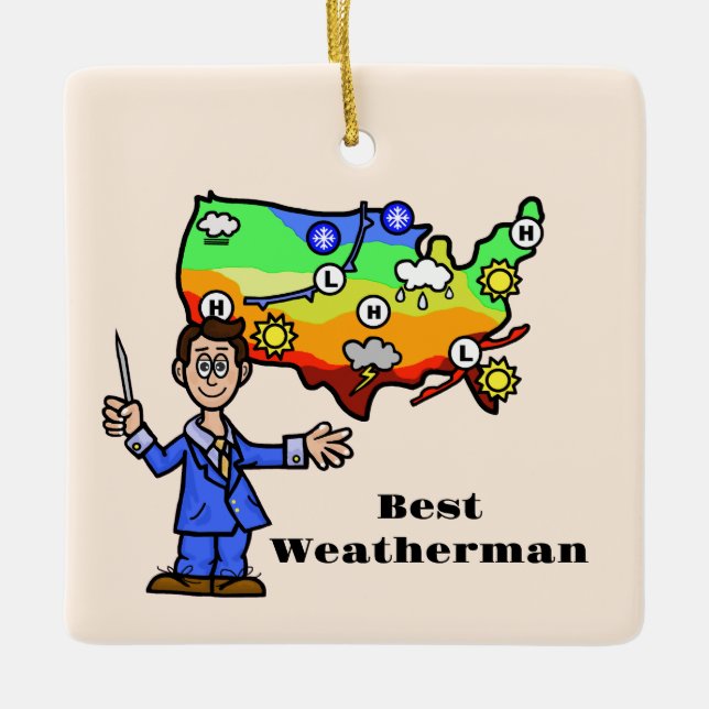Mejor Ornamento de Navidad Weatherman (Anverso)