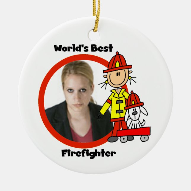 Mejor ornamento para bomberos del mundo femenino (Frente)