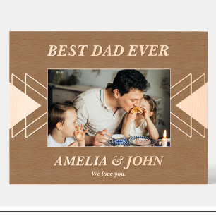 Mejor padre siempre Personalizado geométrico Marco