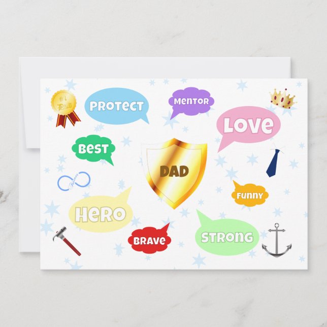 Mejor Palabra del Día del Padre Nubes de palabras  (Anverso)