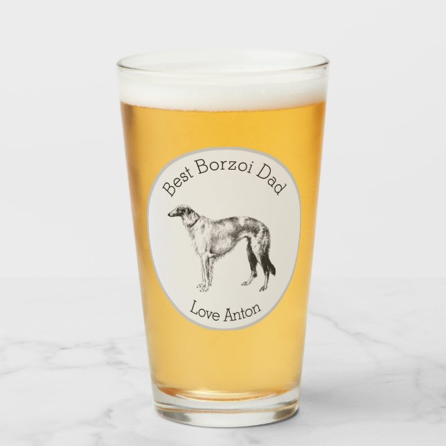 Mejor Papá Borzoi Personalizado (Anverso (lleno))