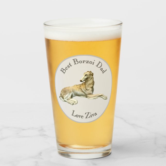 Mejor Papá Borzoi Personalizado (Anverso (lleno))