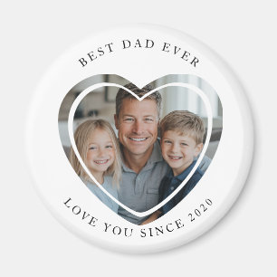 Mejor papá con forma de corazón Imán de fotos