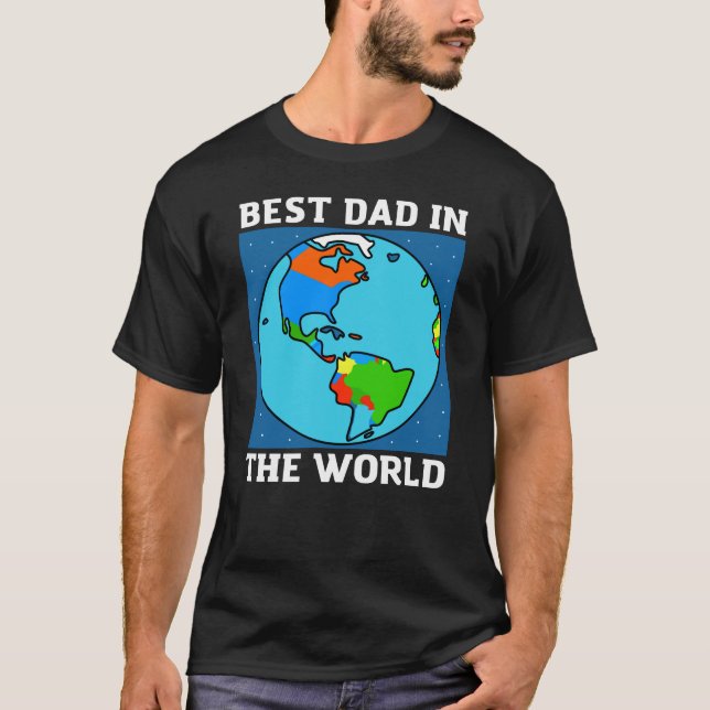 Mejor papá del mundo - camiseta de texto blanco (Anverso)