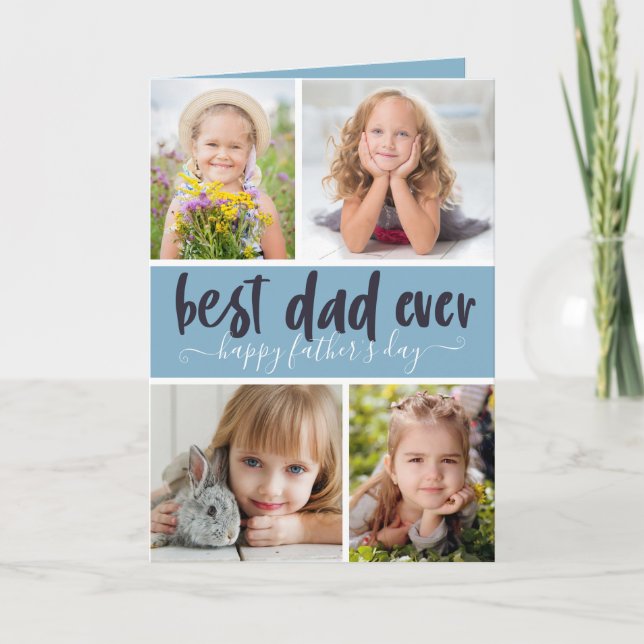 Mejor Papá del Mundo Foto Tarjeta Día del Padre (Anverso)