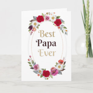Mejor Papá del Mundo Tarjeta de Felicitación Flora