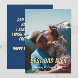 Mejor Papá del Mundo Tarjeta de Foto Completa Plan