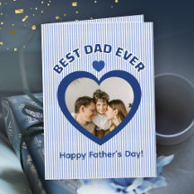 Mejor Papá del Mundo Tarjeta de Foto del Corazón P