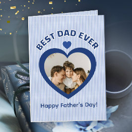 Mejor Papá del Mundo Tarjeta de Foto del Corazón P