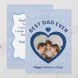 Mejor Papá del Mundo Tarjeta de Foto del Corazón P