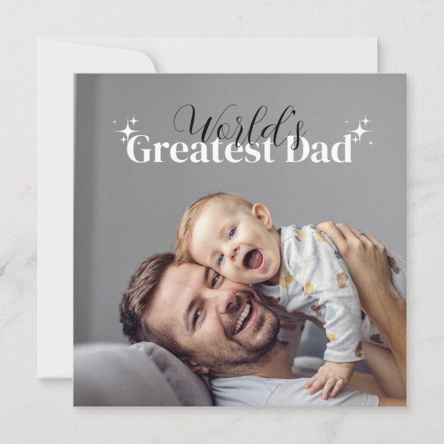 Mejor Papá del Mundo: Tarjeta de saludo de fotos d (Anverso)