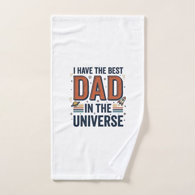 Mejor Papá del Universo Diseño de Vector Espacial_ (Toalla de mano)