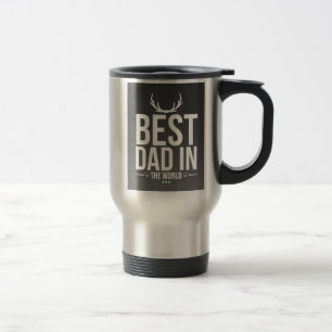 Mejor papá en la taza de viaje de acero inoxidable
