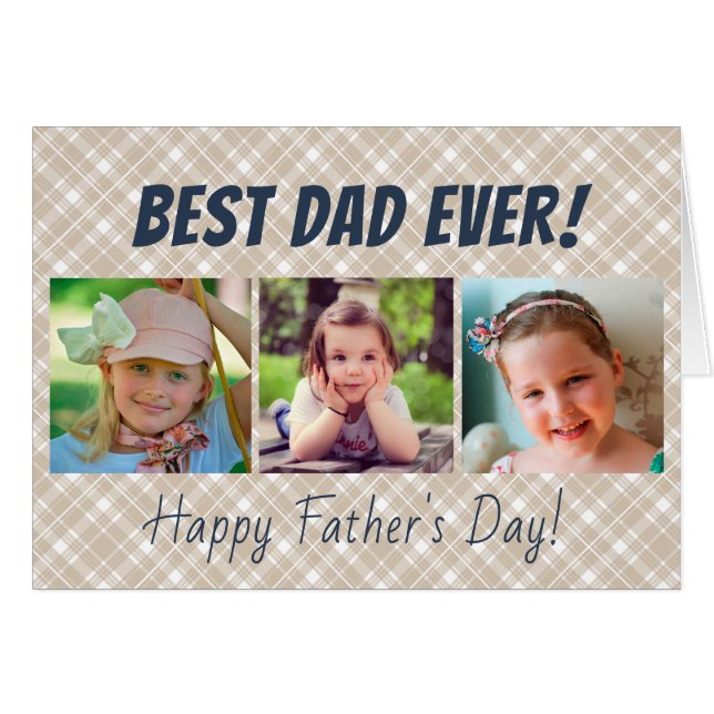 Mejor Papá Feliz Día del Padre 3 Fotos (Anverso (Horizontal))