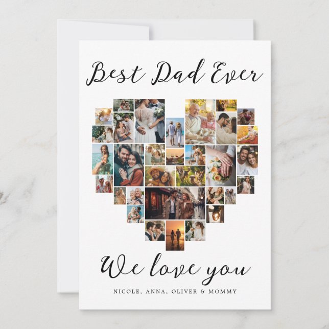 Mejor Papá Feliz Día del Padre Collage de fotos Co (Anverso)