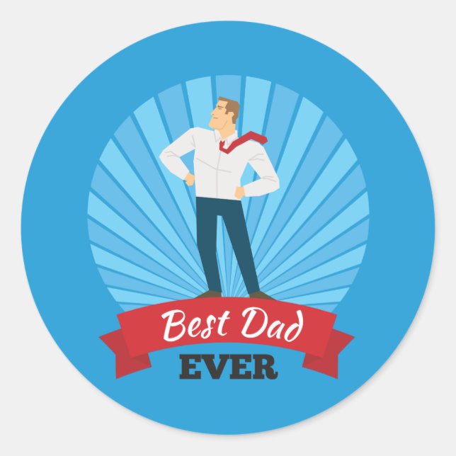 Mejor Papá Feliz Día del Padre | PEGATINA (Anverso)