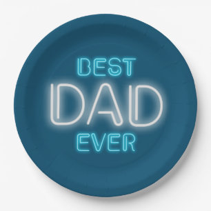 Mejor Papá Feliz Día del Padre   Plato de papel