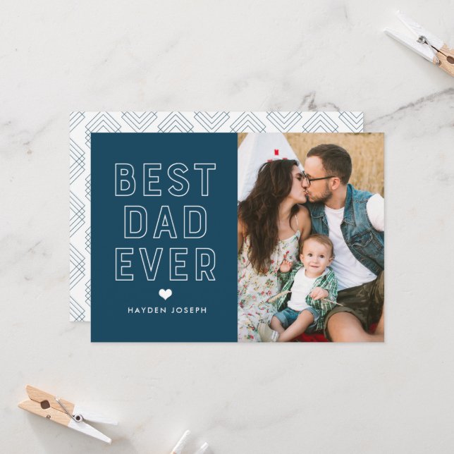 Mejor Papá Moderno De La Historia | Tarjeta fotogr (Anverso/Reverso In Situ)