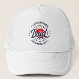 Mejor Papá Nombra Gorra de Golf Azul Blanco Rojo