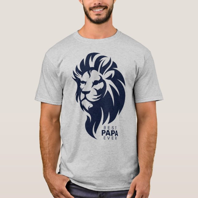 Mejor Papa nunca, león, camiseta del Día del Padre (Anverso)